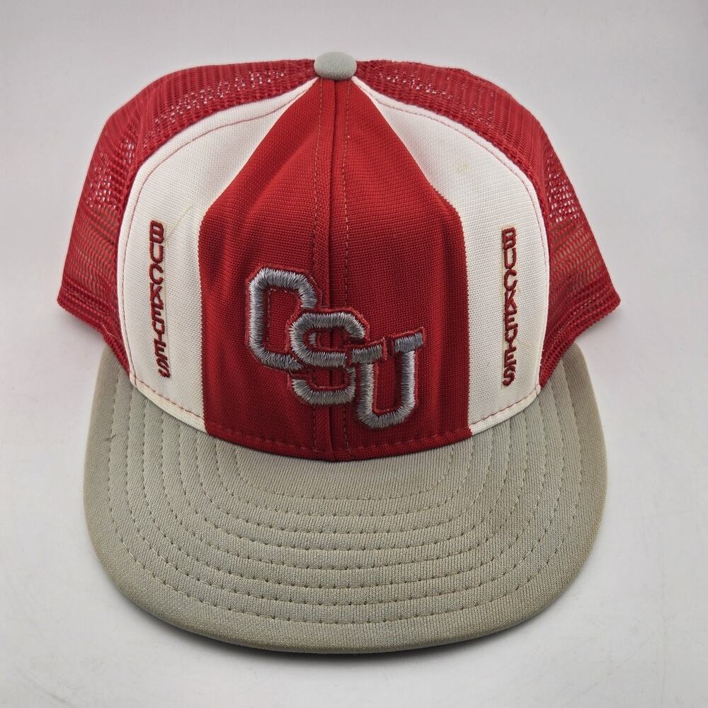 Vintage Ohio State Buckeyes AJD Lucky Stripes Hat OSU Snapback Trucker 80s USA